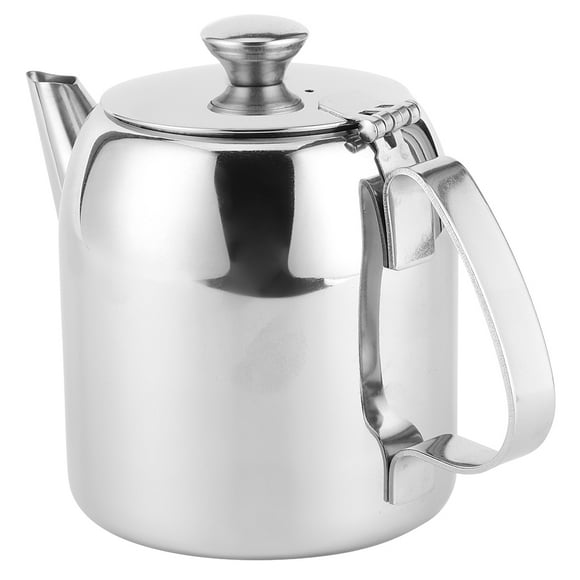 Spptty Coffee Pot Teapot Stainless Steel Kettle Cold Water Jug Short Spout for Hotel Restaurant, Round Pot, Kettle