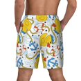 thumbnail image 3 of Kdxio Ducks and Anchors Print Men's Swim Trunks with Compression Liner 7 Inch Inseam Quick Dry Swim Shorts, 3 of 7
