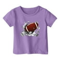 thumbnail image 2 of Piuwrlz T-Shirts Tops for Kids Girls Short Sweatshirt Sleeve Purple Size 3 Years, 2 of 4