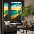 thumbnail image 3 of Pellicule pour Vitrail Rétro Non Adhésive Colorée Coucher de Soleil au Bord de la Mer Pellicule pour Fenêtre Décorative à Adhérence Statique, 3 of 9