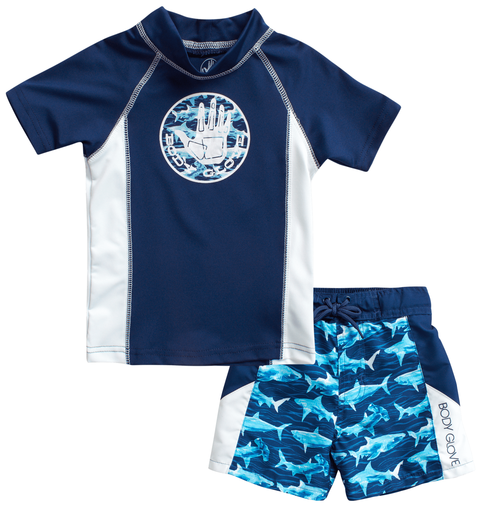 Rash Guard Swimsuit Set Body Glove Boys 2-Piece UPF 50