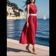 thumbnail image 5 of Vestido de Verano Vintage para Mujer, Holgado, Sin Mangas, , Cuello Redondo, Color Liso. Rojo M, 5 of 6