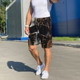 thumbnail image 5 of Bixox Men's Gold Pattern Black Skull printed lightweight casual shorts, soft sleep shorts with pockets., 5 of 5