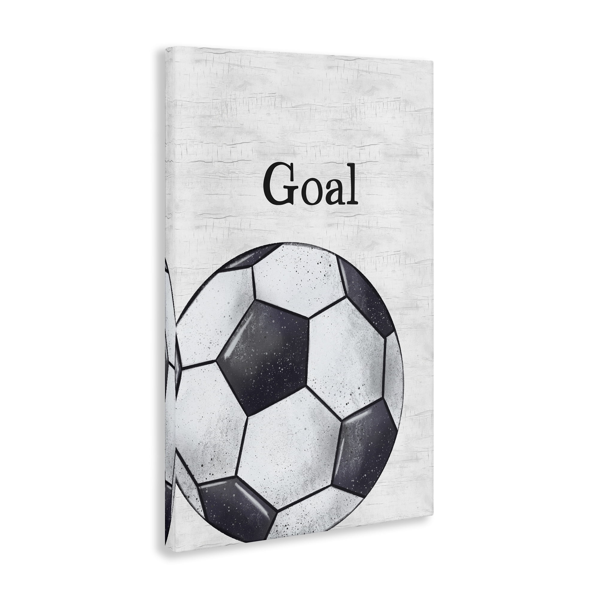 Stupell Industries Soccer Ball Goal Sports Painting Wrapped Canvas Art Print Wall Art, 16 x 24