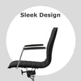 thumbnail image 6 of 2xhome Set of 2 Mid Century Office Swivel Task Chair With Arms Wheels Modern Black Desk Chair Ergonomic Mid back PU Leather Arm Rest Adjustable Height, 6 of 14