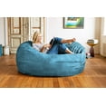 thumbnail image 3 of Lumaland 6ft Large Bean Bag Chair with Microsuede Washable Cover, Light Blue, 3 of 6