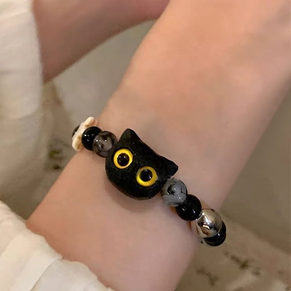 hengsof Girlfriend Cute Beaded Ceramic Bracelet, Adjustable Minority Style Jewelry for Women, Exquisite Couple Matching Accessory, Versatile Stackable Gift