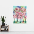 thumbnail image 2 of Kandinsky Inspired Trees Blooming in Spring Folk Art Watercolour Painting Extra Large XL Wall Art Poster Print, 2 of 3