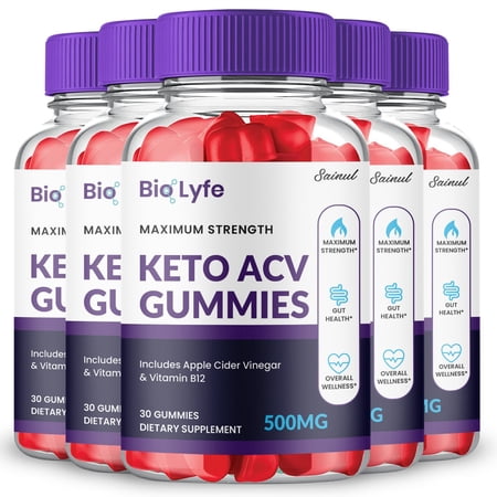 BioLyfe ACV Gummies, Maximum Strength for Weight Management, Apple Cider Vinegar, 5 Month Supply Dietary Supplement (5 Pack)