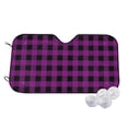 thumbnail image 2 of Picia Purple Black Plaid Curved Windshield Sunshade Accordion Folding Style Auto Shade for Car Truck SUV Van Blocks UV Ray Sun Visor Protector -Small, 2 of 7
