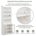 thumbnail image 5 of Harper & Bright Designs Elegant Storage Cabinet with Door and Shelves, Kitchen Pantry Cabinet, 4 Tier Bookshelf with Acrylic Board Door, White, 5 of 13