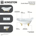 thumbnail image 5 of Aqua Eden VCT7D7231NC2 72-Inch Cast Iron Oval Double Slipper Clawfoot Tub (7-Inch Faucet Drillings) in White/Polished Brass, 5 of 5