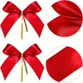 thumbnail image 3 of Dsseng 36 Pcs Nœuds de Noël Rouges Premium avec Attaches Dorées - Parfait pour Couronne d'Arbres et Décorations de Cadeaux, 3 of 6