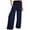 Blue-A, variant on QHFBli Wide Leg Pants for Women High Wasited Baggy Palazzo Pants Casual Pull On Bell Bottom Smocked Elastic Waist Pants