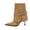 Brown, variant on Lady'S High-Heeled Short Boots With Pointed Toe Design And Rubber Sole. Fashionable And Simple. Coffee