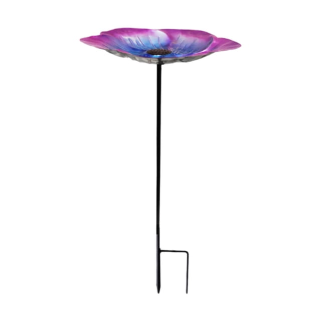 Baño para pájaros, comedero para pájaros, fácil de limpiar, recarga, regalos, decoración de jardín, base estable para Púrpura