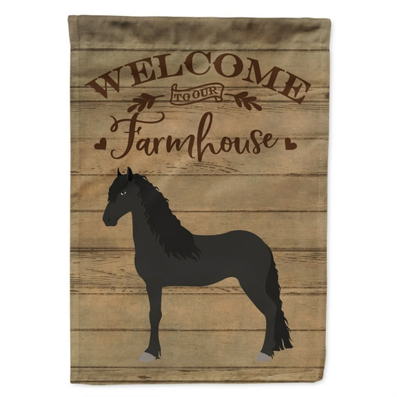 Caroline's Treasures CK6859GF Friesian Horse Welcome Flag Garden Size , Small, multicolor