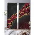 thumbnail image 3 of Sheer Curtains 96 Inches Long, Red Marble Light Filtering Window Curtains for Living Room/Bedroom, Gold Abstract Vintage Modern Ombre Art Rod Pocket Voile Sheer Curtain Drapes, 52"W x 96"L, 2 Panels, 3 of 8