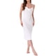 thumbnail image 2 of INSPIRE CHIC Vestido de dormir para mujeres, con dobladillo de cola de pez de satén sedoso, cuello de cowl, sin mangas, tirantes de espagueti, midi, quimono de lounge, bata de noche M Blanca, 2 of 6