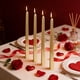 thumbnail image 5 of Velas Cónicas Bañadas En Parafina 4 velas cónicas doradas, 4 velas de cera de asta larga para decoración romántica de bodas y restaurantes (doradas) JASKFLY, 5 of 9
