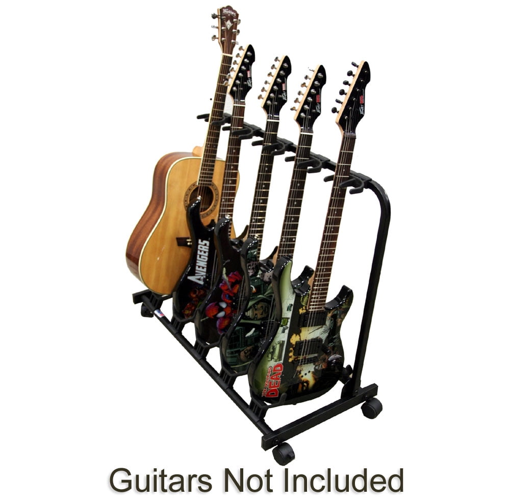 Mr.Power 5 Guitar Rolling Stand Multiple Five Instrument Stage Studio Display Rack Movable