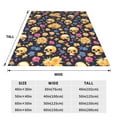 thumbnail image 3 of Cauagu Skull gold flower Pattern Flannel Bed Blankets,Fleece Blanket Comfortable Air Conditioning Blanket for Sofa Bed Travel Couch & Living Room -50"x40", 3 of 8