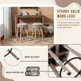 thumbnail image 3 of Dayalane Farmhouse 360° Swivel Bar Stools Set of 2, 25.6" Counter Height Round Linen Barstools with Wood Legs and Footrest, Backless Kitchen Island Chairs for Dining Room, Pub, Coffee Bar,Grey, 3 of 8