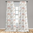 thumbnail image 4 of Ambesonne Ocean Animals Curtains, Sketchy Seashell Crab, Pair of 28"x84", White Camel Cinnamon, 4 of 4