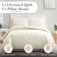 thumbnail image 2 of Southshore Fine Linens Oversized Quilt Bedding Set lightweight, prewash fabric soft coverlet bedspread 2-Piece with One matching sham (68 in wide x 98 in long), Chevron Alabaster, Twin / Twin XL, 2 of 9