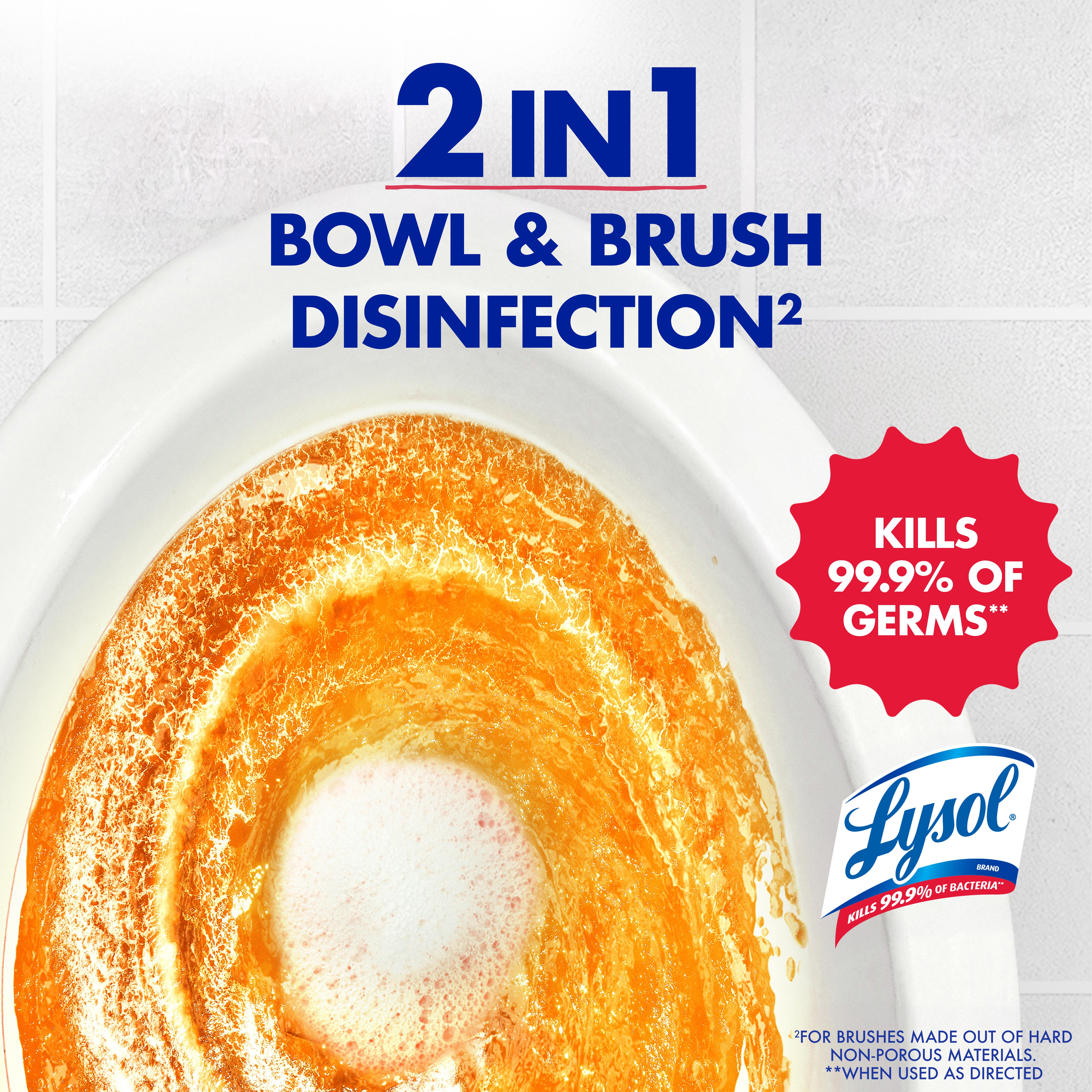 (2 pack) Lysol Toilet Bowl Cleaner Clinging Gel, Disinfecting Bathroom Cleaner and Toilet Bowl Stain Remover, Mango & Hibiscus Scent, 24 fl oz