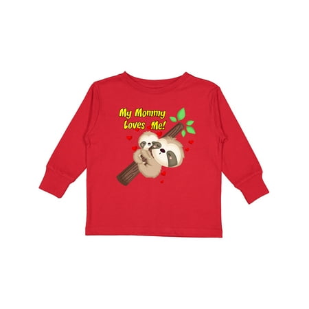 

Inktastic My Mommy Loves Me Boys or Girls Long Sleeve Toddler T-Shirt