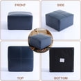 thumbnail image 4 of DREAMSIDEA 22 Inch Boho Square Pouf Navy Genuine Leather Ottoman Footrest for the Living Room, Bedroom and Kids Room, 4 of 5