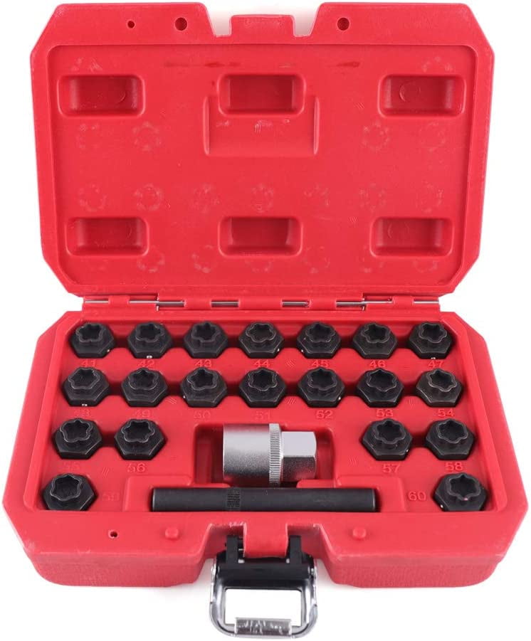Miumaeov 22pcs Wheel Locking Key Set AntiTheft Lug Nut Tool Set