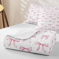 thumbnail image 4 of Erosebridal Pink Kawaii Bowknot Twin Quilt Set For Bows Lovers,Kawaii Bowknots Bow Tie Twin Coverlet Set,2-Piece, 4 of 7