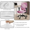 thumbnail image 3 of SCRAWLGOD Marble Print Golden Pink Non-Slip Computer Chair Slipcover with Arm Rest Protector Cozy Removable Swivel Chair Covers Breathable Desk Chair Cover, 4 Pieces, 3 of 7