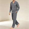 thumbnail image 4 of Men's Pajamas Set Long Sleeve Button Down Sleepwear Soft Relaxed Fit Mens Loungewear Night Pjs Sets, 4 of 6