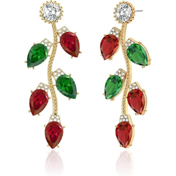 Christmas Earrings for Women - Gingerbread Man, Trees, Bow, Candy, Snowflake, Reindeer & Colorful Light Bulbs Christmas Earrings Holiday Jewelry Gifts AMZ-EH21417A