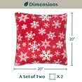 thumbnail image 6 of PAVILIA Holiday Throw Pillow Covers 20x20 Set of 2, Decorative Pillow Cases Bed Sofa Couch, Christmas Winter Accent Decor Cushion Bedroom Living Room, Velvet Square Euro Sham Covers, Snowflake Red, 6 of 7
