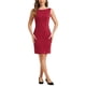 thumbnail image 1 of Vestido de Sheath sin mangas para mujer Inspire Chic, vestido de trabajo de cuello barco, burdeos, 2XL, 1 of 6