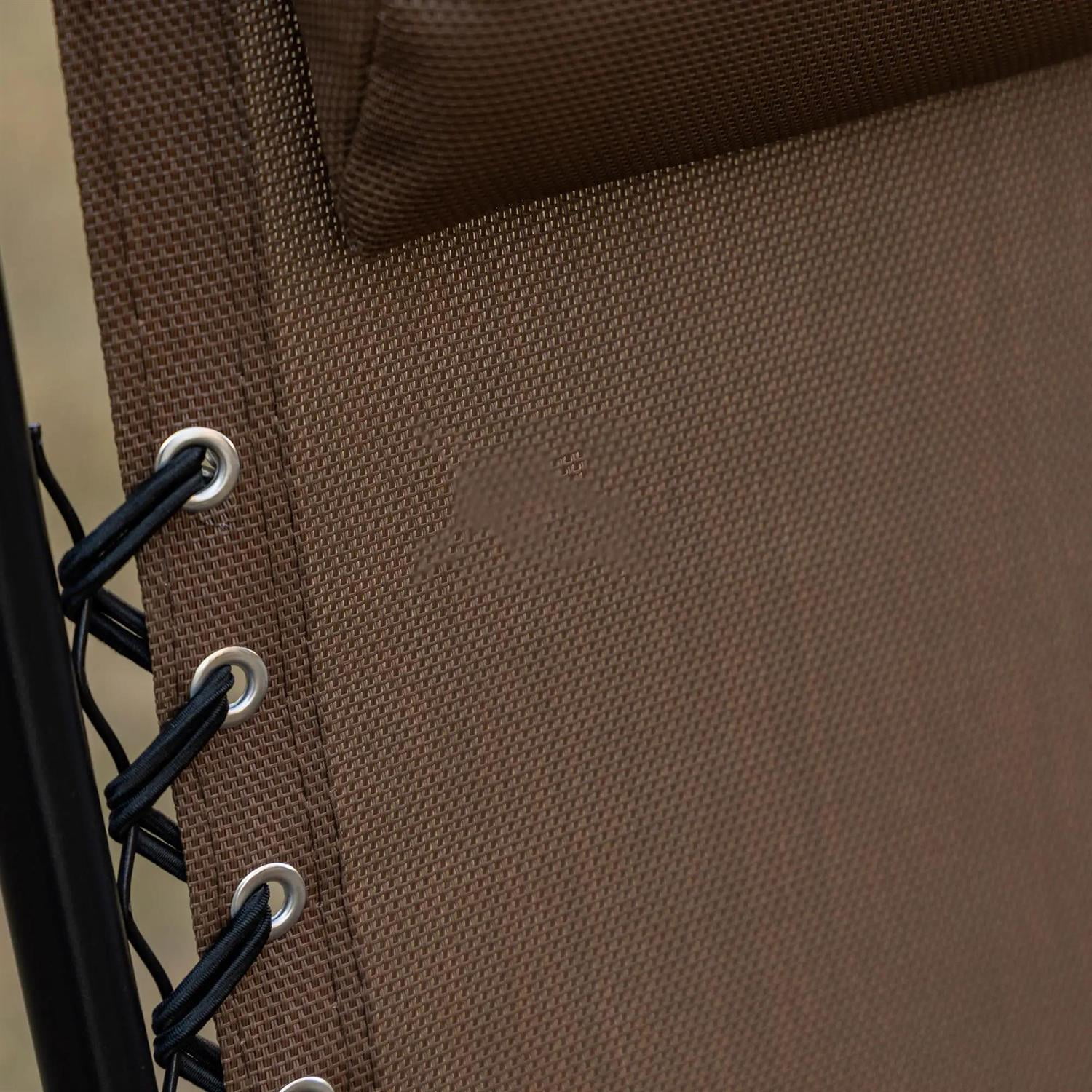 Demi Bonn Outdoor Zero Gravity Chair Set with Side Table, Folding Reclining Chair with Cupholders, Pillows, Adjustable Lounge Chair for Pool, Backyard, Lawn, Brown