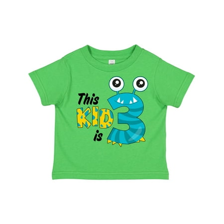 

Inktastic This Kid is Three- Monster Third Birthday Gift Toddler Boy or Toddler Girl T-Shirt