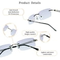 thumbnail image 3 of LifeArt Blue Light Blocking Glasses, Computer Reading Glasses, Anti Blue Rays, Reduce Eyestrain, Stylish for Men and Women(Grey,+3.00 Magnification), 3 of 5