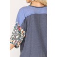 thumbnail image 4 of Colorblock Knit And Floral Print Mixed Top With Dolman Sleeve, 4 of 5