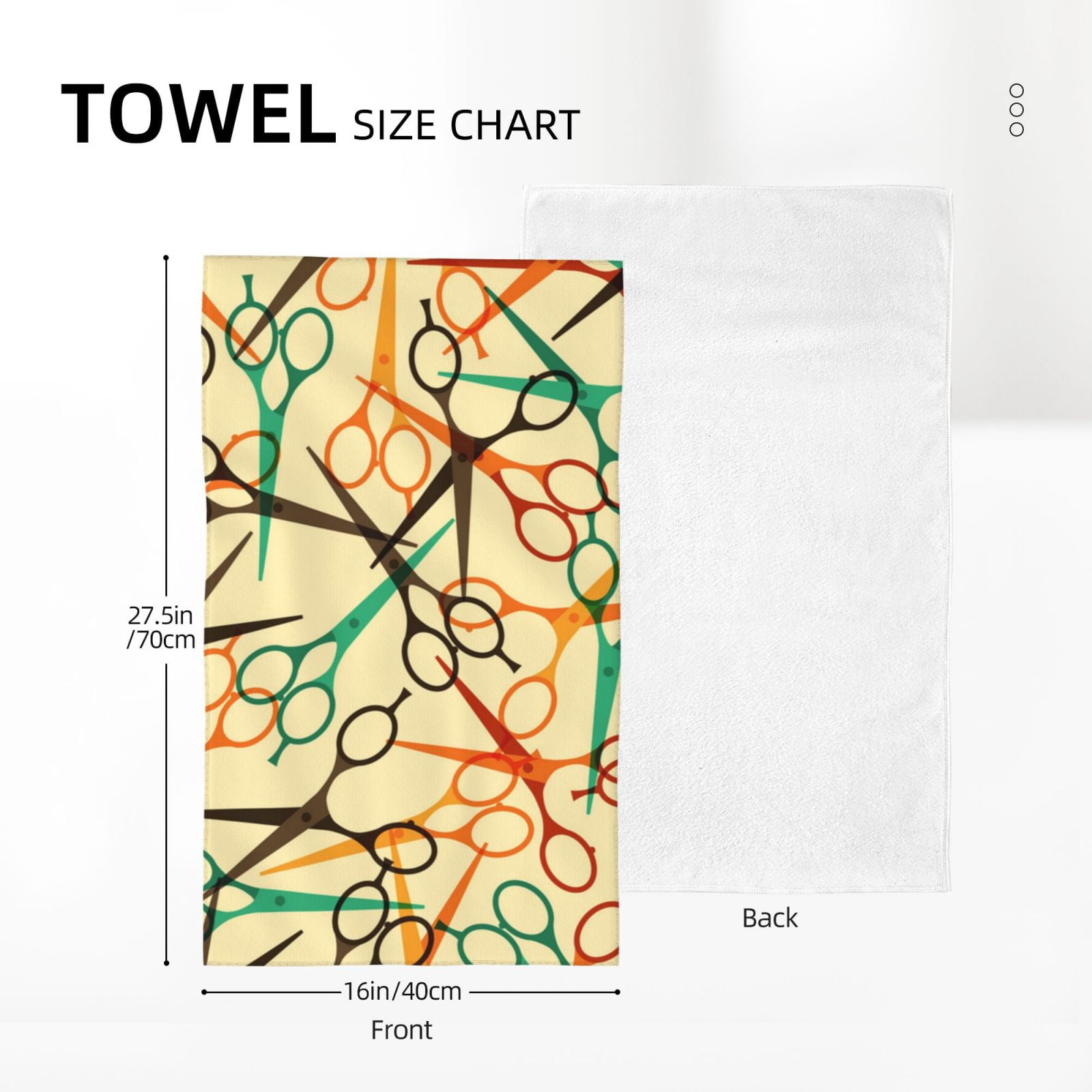 Hairdressing Tools Retro Scissors Salon 27.5" x 16" Ultra Soft Hand Towel, Face Wash Cloth for Bathroom, Gym, Travel, Pool