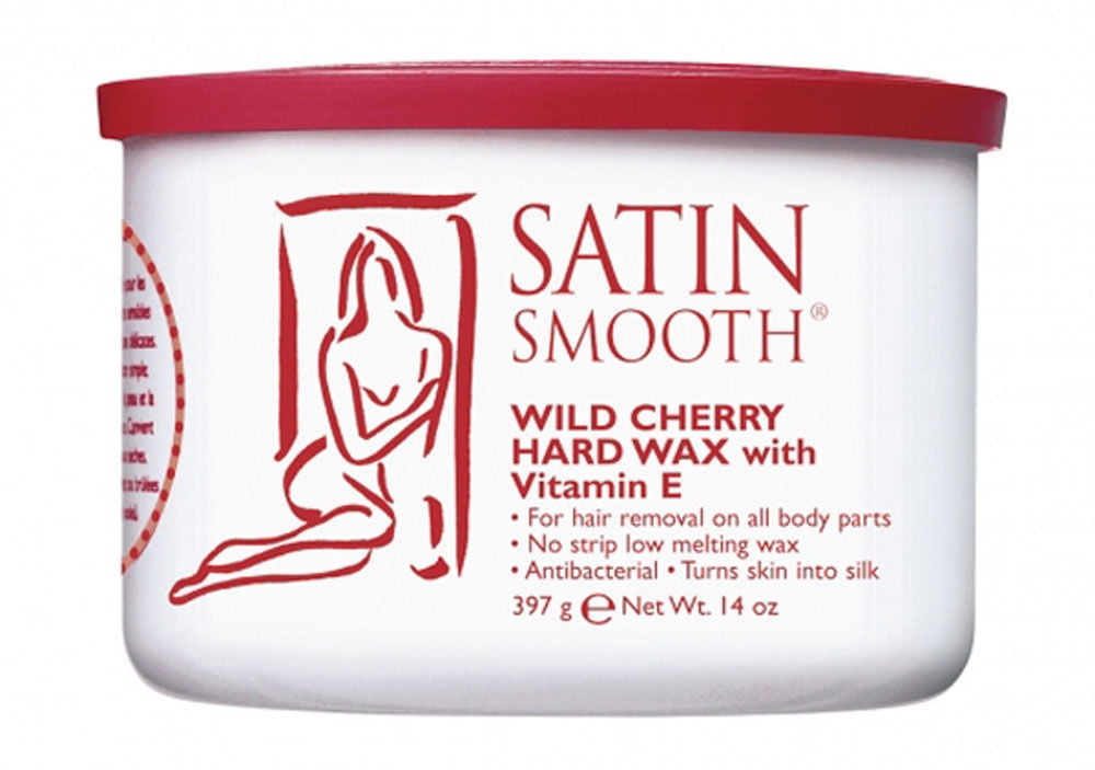 Satin Smooth Wild Cherry Hard Hair Removal Wax with Vitamin E 14oz