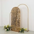 thumbnail image 2 of BalsaCircle 6 ft Gold Fitted Sparkly Big Payette Sequin Round Top Wedding Arch Backdrop Stand Cover Party Events Decorations, 2 of 8
