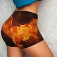 thumbnail image 4 of Gaeub Fiery Orange Flames Energy Print Workout Shorts for Women,Seamless Scrunch Short,Gym Yoga Running Sport Active Exercise Fitness Shorts-Large, 4 of 8