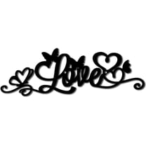 Love Metal Wall Decor Black Word Sign Wall Hanging Decor Butterfly Iron Wall Art Silhouette Letter Sculpture Decoration Hollow Out Minimalist Ornament for Garden Home Balcony 12 x 4Inch