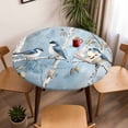 thumbnail image 5 of Blue Bird Brach Leaves Elastic Fitted Round Table Cover Trees Oil Painting Waterproof Outdoor Tablecloth for Holiday Party, Picnic, Patio & Dining Fits Tables Up to 36"-44", 5 of 8