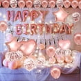 thumbnail image 1 of Juego de suministros para fiestas con decoraciones de cumpleaños en rosa y dorado (50 piezas), 1 of 5